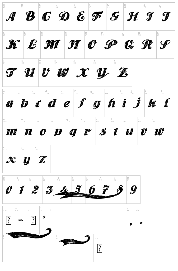 Player One font map